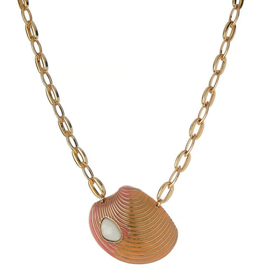 SHELL NECKLACE- CORAL